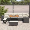 vidaXL Gartensofa-set mit Kissen 9 pcs Schwarz und Creme Poly-Rattan