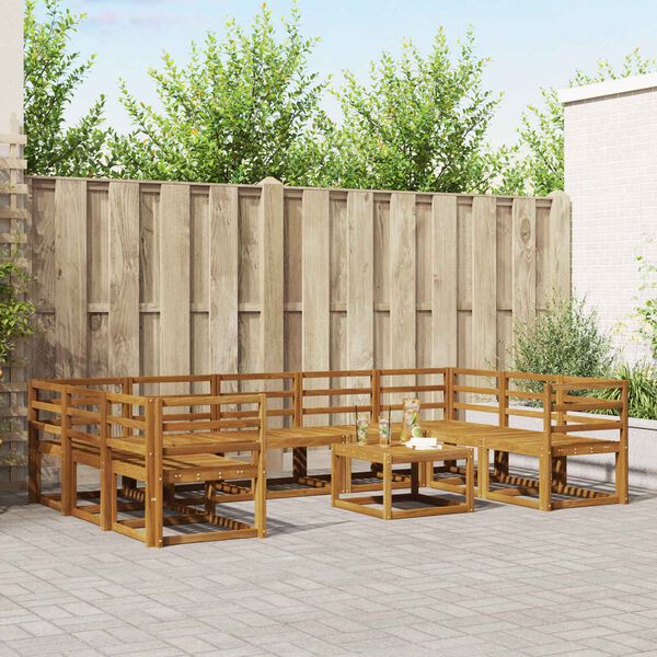 vidaXL Outdoor-Sofagarnitur 10 pcs Natur Massivholz Akazie