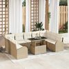 vidaXL Sofa Set mit Kissen 10 pcs Beige und Creme Poly-Rattan