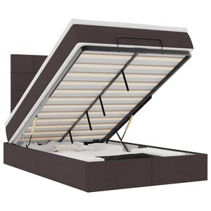 vidaXL Ottoman-Bett mit Matratze Dunkelbraun 120x190 cm Stoff