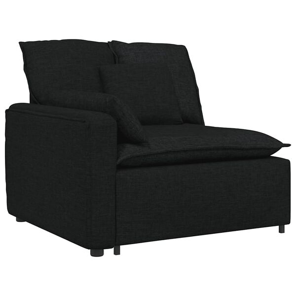 vidaXL Modulares Sofa mit Kissen Schwarz
