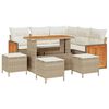 vidaXL Gartensofa-set 9 stk. 7-Sitzanzahl Beige und Creme Poly-Rattan