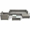 vidaXL 6-tlg. Garten-Lounge-Set mit Auflagen Poly Rattan Grau