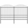 vidaXL Gartenzaun mit Speerspitze Stahl 337 x 200 cm Schwarz