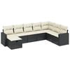 vidaXL 8-tlg. Garten-Sofagarnitur mit Kissen Schwarz Poly Rattan