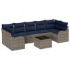 vidaXL Sofa Set 8 stk. 7-Sitzanzahl Grau Poly-Rattan