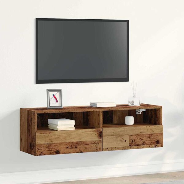 vidaXL TV-Wandschrank Altholz 100 x 30 x 30 cm Holzwerkstoff