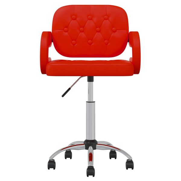 vidaXL Esszimmerstuhl Drehbar Rot Kunstleder