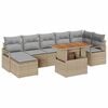 vidaXL Garten-Sofa-Set mit Speicher 8 pcs Beige Poly Rattan