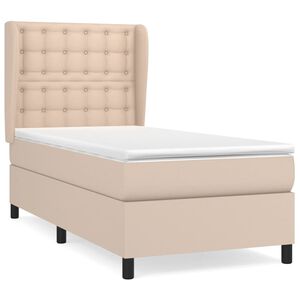 vidaXL Boxspringbett mit Matratze Cappuccino-Braun 80x200cm Kunstleder
