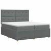 vidaXL Boxspringbett mit Matratze Dunkelgrau 200 x 200 cm Stoff