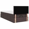 vidaXL Ottoman-Bett mit Matratze & LEDs Dunkelbraun 100x200 cm Stoff