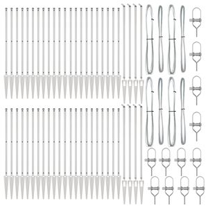 vidaXL Zaunpfosten Sonstiges 52 pcs Grau 3,2 x 3,2 x 160 cm Stahl