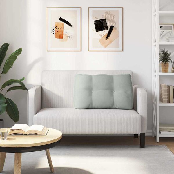 vidaXL R&uuml;cken Kissen Hellgrau 80 x 24 x 50 cm Samt