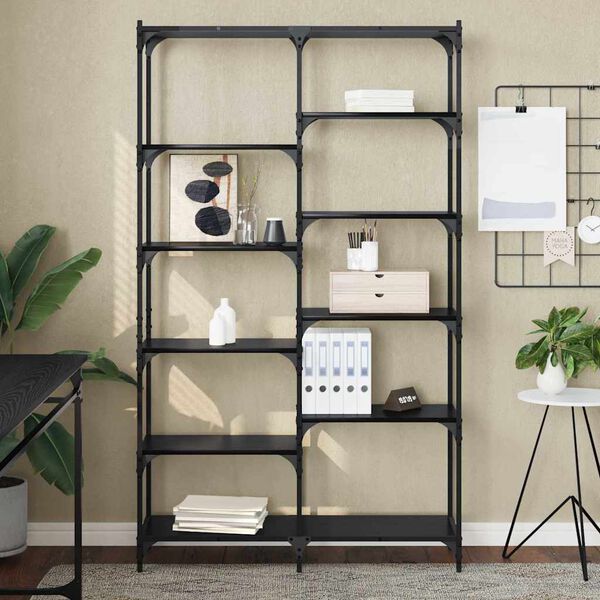 vidaXL Regal Schwarz Eichen-Optik 100 x 32 x 170 cm Holzwerkstoff