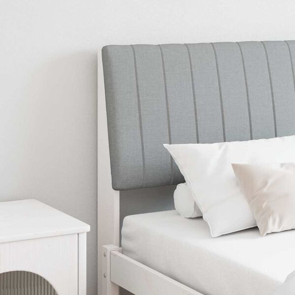 vidaXL Gepolstertes Kopfteil Hellgrau 200 cm Massives Kiefernholz