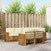 vidaXL Sofagarnituren 7 pcs Natur und Creme Massivholz Akazie