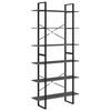 vidaXL Standregal Hoch Grau 100x30x210 cm Massivholz Kiefer