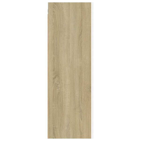 vidaXL TV-Schrank Wei&szlig; Sonoma-Eiche 30,5x30x90 cm Holzwerkstoff