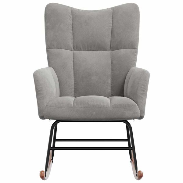 vidaXL Schaukelsessel Hellgrau Samt