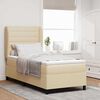 vidaXL Boxspringbett mit Matratze mit Kopfteil Creme 90 x 190 cm Stoff