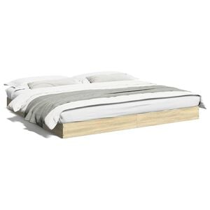 vidaXL Bettgestell ohne Matratze Sonoma-Eiche 180x200 cm Holzwerkstoff