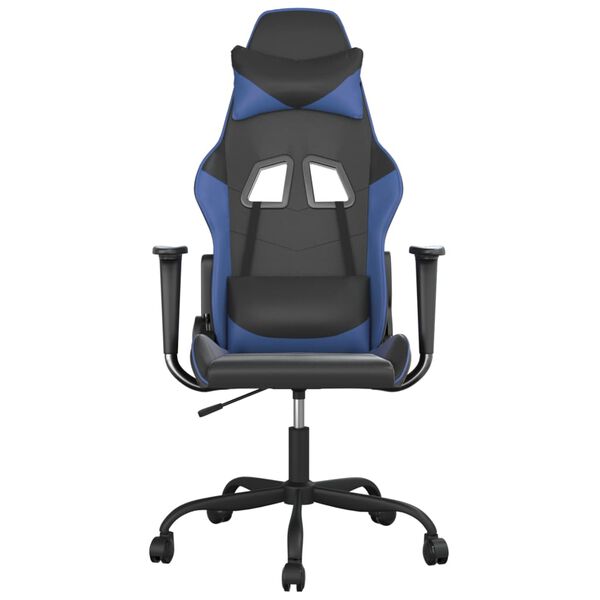 vidaXL Gaming-Stuhl mit Massagefunktion Schwarz und Blau Kunstleder