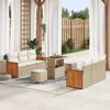 vidaXL Gartensofa-set mit Kissen 11 pcs Beige und Creme Poly-Rattan