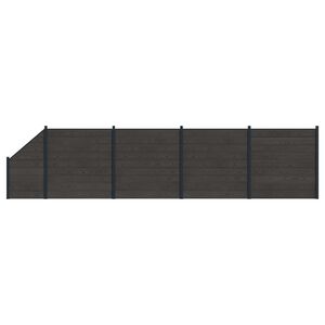 vidaXL zaunset 5 Stk. 792 x 186 cm WPC und Aluminium Schwarz