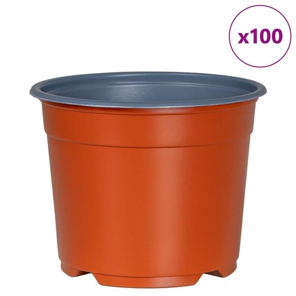 vidaXL Blumentopf 100 pcs Terrakotta &Oslash; 15 x 12,5 cm Kunststoff