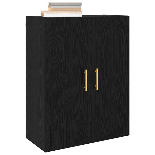 vidaXL Wandschrank Wandmontiert Schwarz Eichen-Optik 69,5 x 34 x 90 cm
