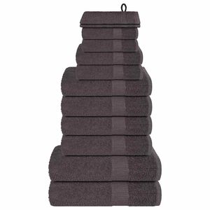 vidaXL 12-tlg. Handtuch-Set FROGN Anthrazit 360 g/m&sup2;