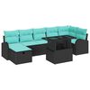 vidaXL Gartensofa-set 8 stk. Schwarz Poly-Rattan