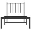 vidaXL Bettgestell mit Kopfteil Metall Schwarz 75x190 cm
