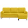 vidaXL 3-Sitzer-Sofa mit Hocker Gelb 180 cm Samt