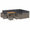 vidaXL Gartensofa-set 13 stk. 9-Sitzanzahl Grau Poly-Rattan