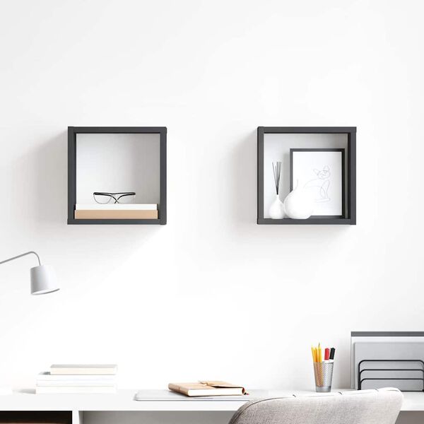 vidaXL W&uuml;rfelregale 2 Stk. Grau 26x15x26 cm