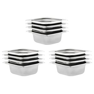 vidaXL Gastronormbeh&auml;lter 12 Stk. GN 1/6 65 mm Edelstahl