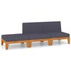 vidaXL 3-tlg. Garten-Lounge-Set mit Kissen Akazie Massivholz