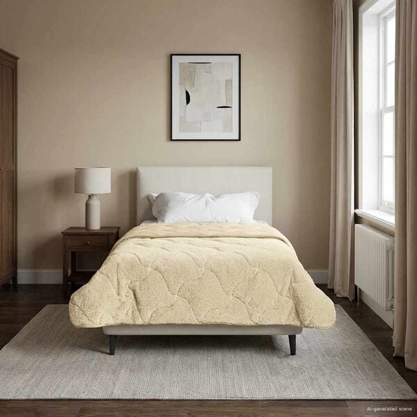 vidaXL Sommerdecke Creme 155 x 200 cm Mikrofaser und Teddy-Fleece