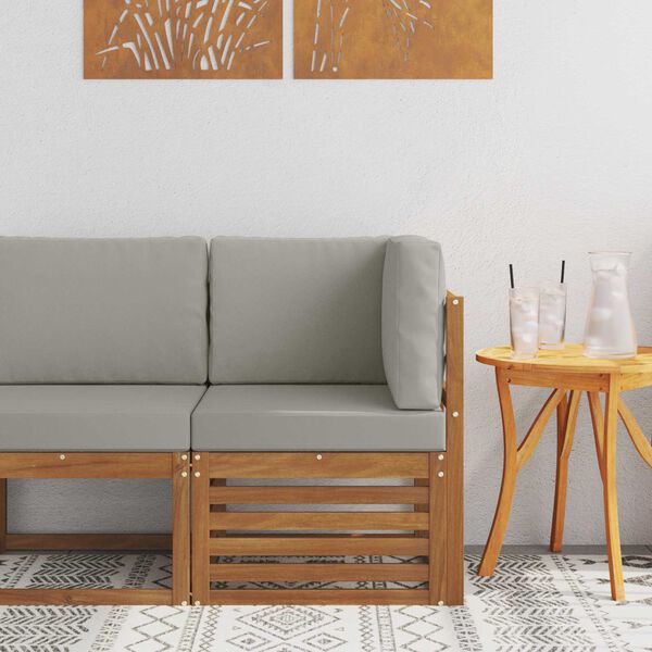 vidaXL Outdoor Ecksofa Massivholz Akazie Natur