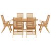 vidaXL Garten Essgruppe 7 pcs Braun Massivholz Teak