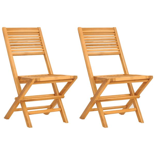 vidaXL Gartenstühle 2 Stk. Klappbar 47x62x90 cm Massivholz Teak