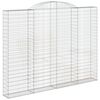 vidaXL Gabionen mit Hochbogen 7 Stk. 300x30x220/240cm Verzinktes Eisen