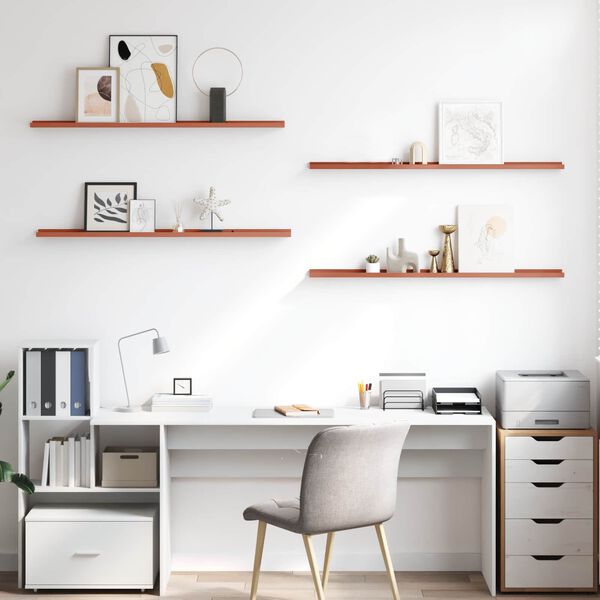 vidaXL Wandregal mit Regal 4 pcs Rot 115 x 9 x 3 cm Holzwerkstoff