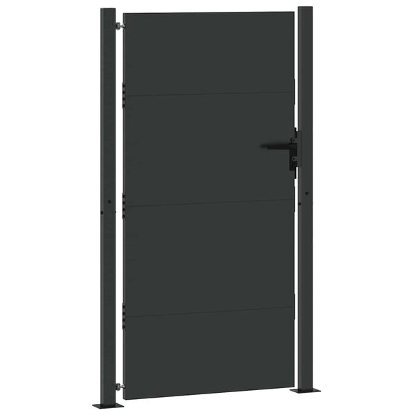 vidaXL Gartentor Schwarz 105 x 175 cm Pulverbeschichteter Stahl