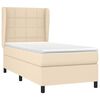 vidaXL Boxspringbett mit Matratze Creme 100x200 cm Stoff