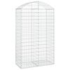 vidaXL Gabione mit Hochbogen 100x50x160/180 cm Verzinktes Eisen