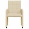 vidaXL Esszimmerst&uuml;hle mit Rollen 2 pcs Creme 58 x 65 x 94 cm Stoff