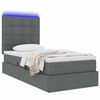 vidaXL Bett mit Stauraum und LED Dunkelgrau 90 x 200 cm Polyester